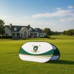 Beachbanner bedruckt vor Golfclub