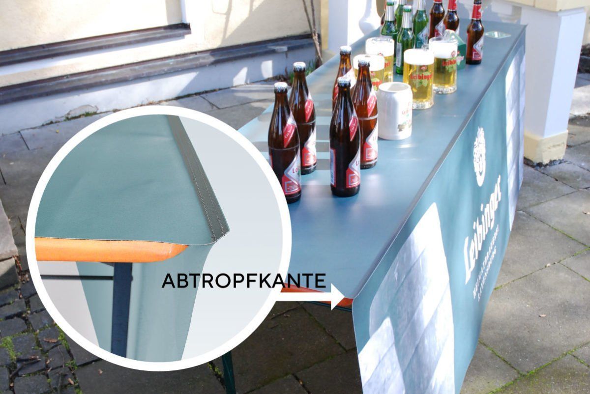 Biertisch Husse mit Abtropfkante