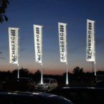 Fahnenmastbeleuchtung FlagLight bei Nacht