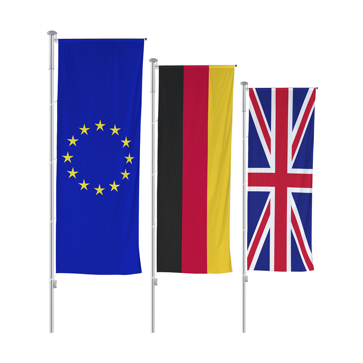 Auslegermastfahne Nationalfahne Europaflagge Deutschlandflagge Großbritannien-Flagge