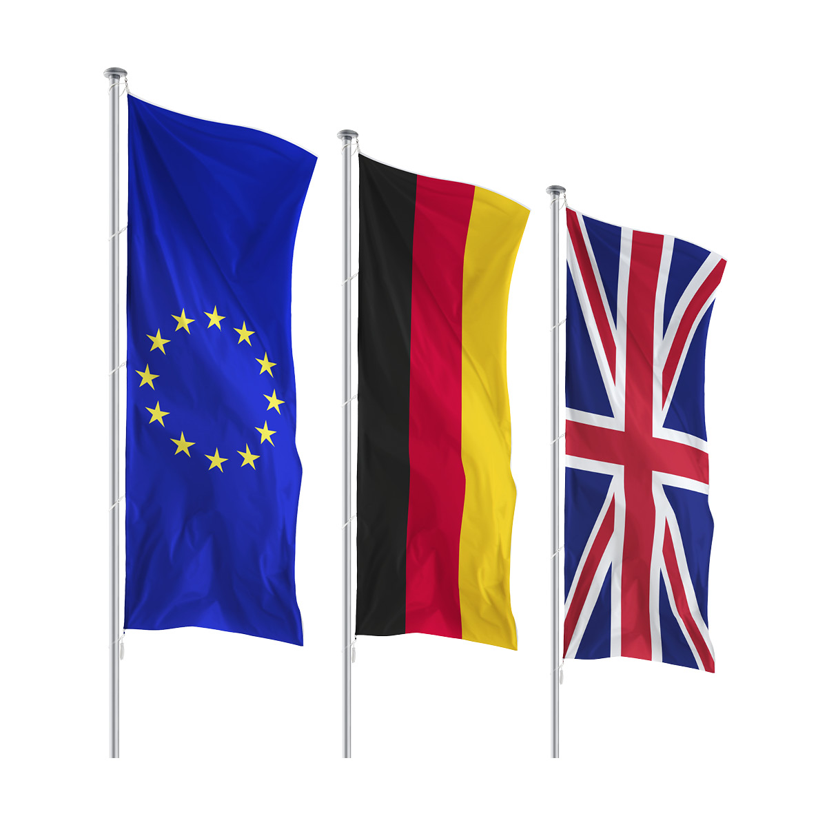 Hochformatfahnen Nationalfahnen Europäische Union Deutschland Großbritannien