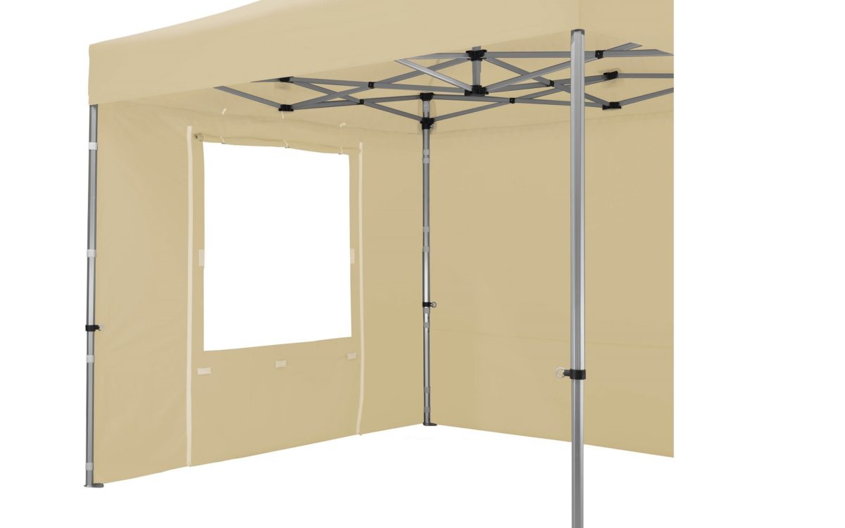 Pavillon 300x300 cm natur Seitenwand Fenster