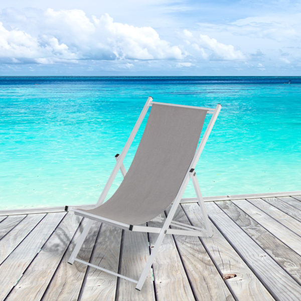 Liegestuhl Sunny Alu ohne Armlehne am Meer