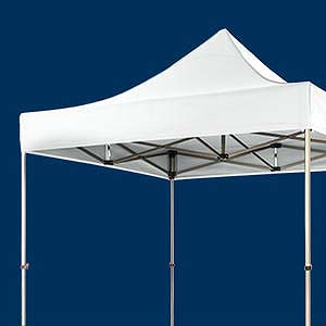 Promotent, der faltbare professionelle Zelt-Pavillon in hoher Qualität vor dunkelblauem Hintergrund