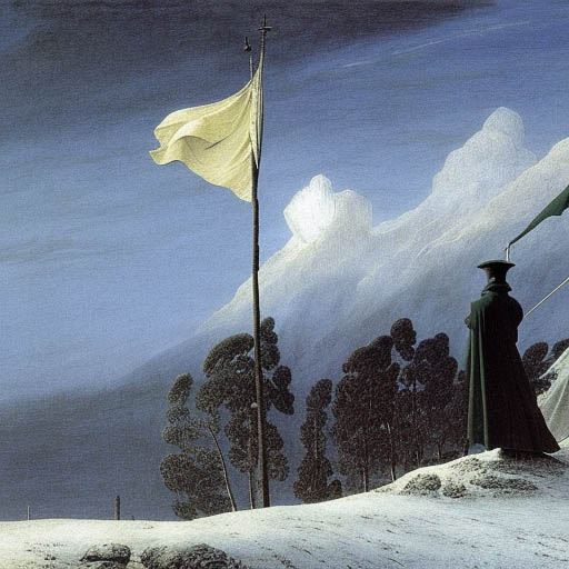 2950253287_A_flag_in_the_wind__by_Caspar_David_Friedrich__matte_painting__romantic_in_winter_1
