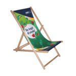 Liegestuhl mit Werbung bedruckt