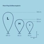 Größenvergleich der PointFlag-Größen L,M und S
