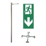 Mobiler Mast mit Notausgang-Fahne und Standkreuz