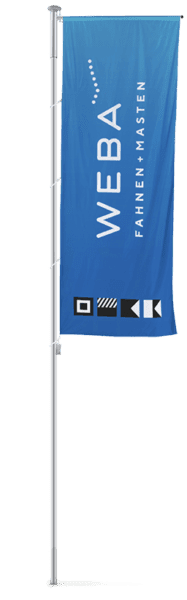 WEBA Fahnenmast mit Ausleger in silber