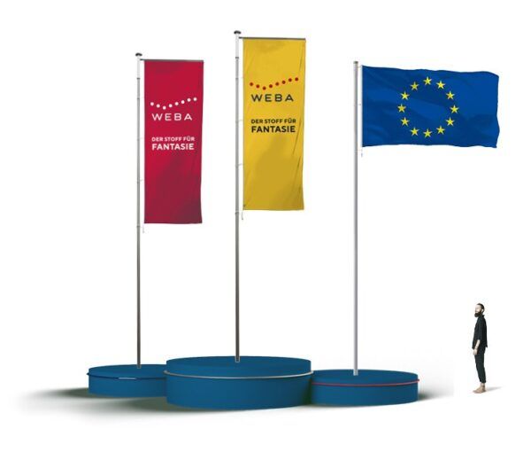 Aluminium-Fahnenmasten mit und ohne Ausleger in verschiedenen Ausführungen