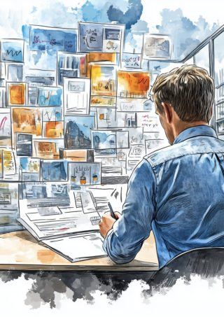 Karikatur "Marketing Planen mit WEBA"