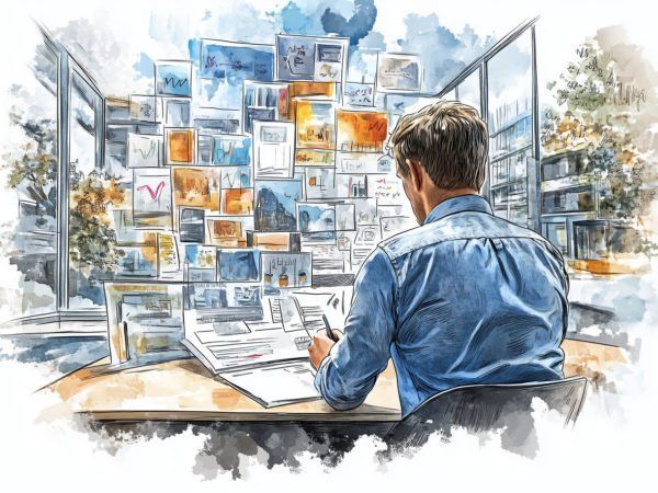 Karikatur "Marketing Planen mit WEBA"