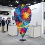 WEBA PointFlag buntes Design auf Messe
