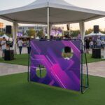 Werbe Torwand mit lila design