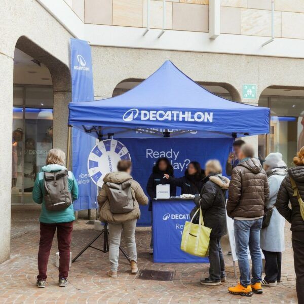Werbezelt Anwendungsbild Decathlon
