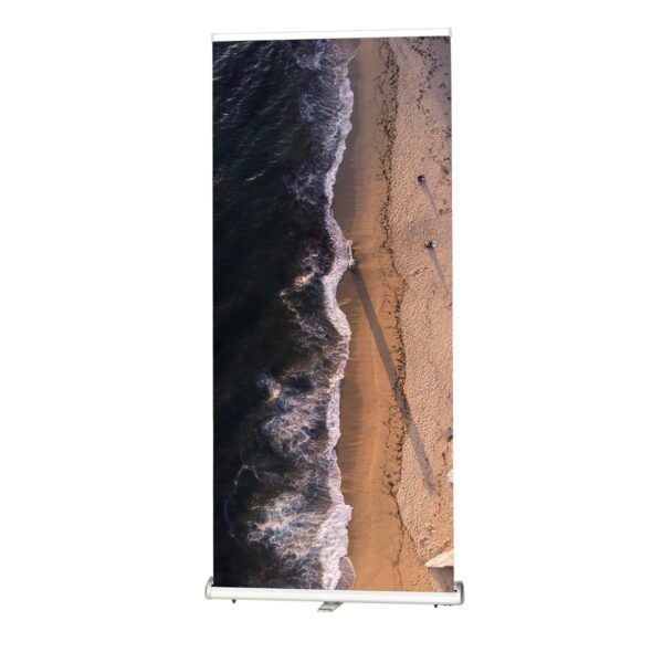 Roll Up System mit bedrucktem banner