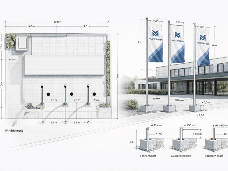 Technische Visualisierung Fahnenmast WEBA