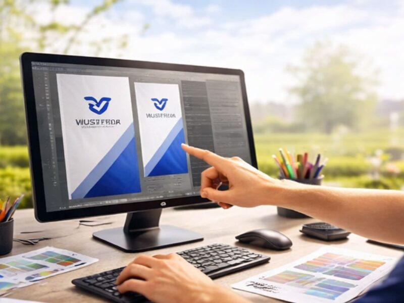 Individuelle Gestaltung von Werbefahnen mit Logo und Corporate Design